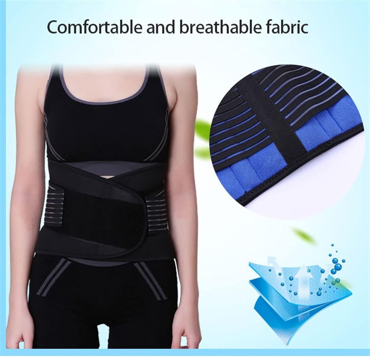 Plus Size Back Brace Lumbar Support Belt for Men & Women - Adjustable Posture Corrector & Waist Trainer for Weight Loss (Blue, XXL)