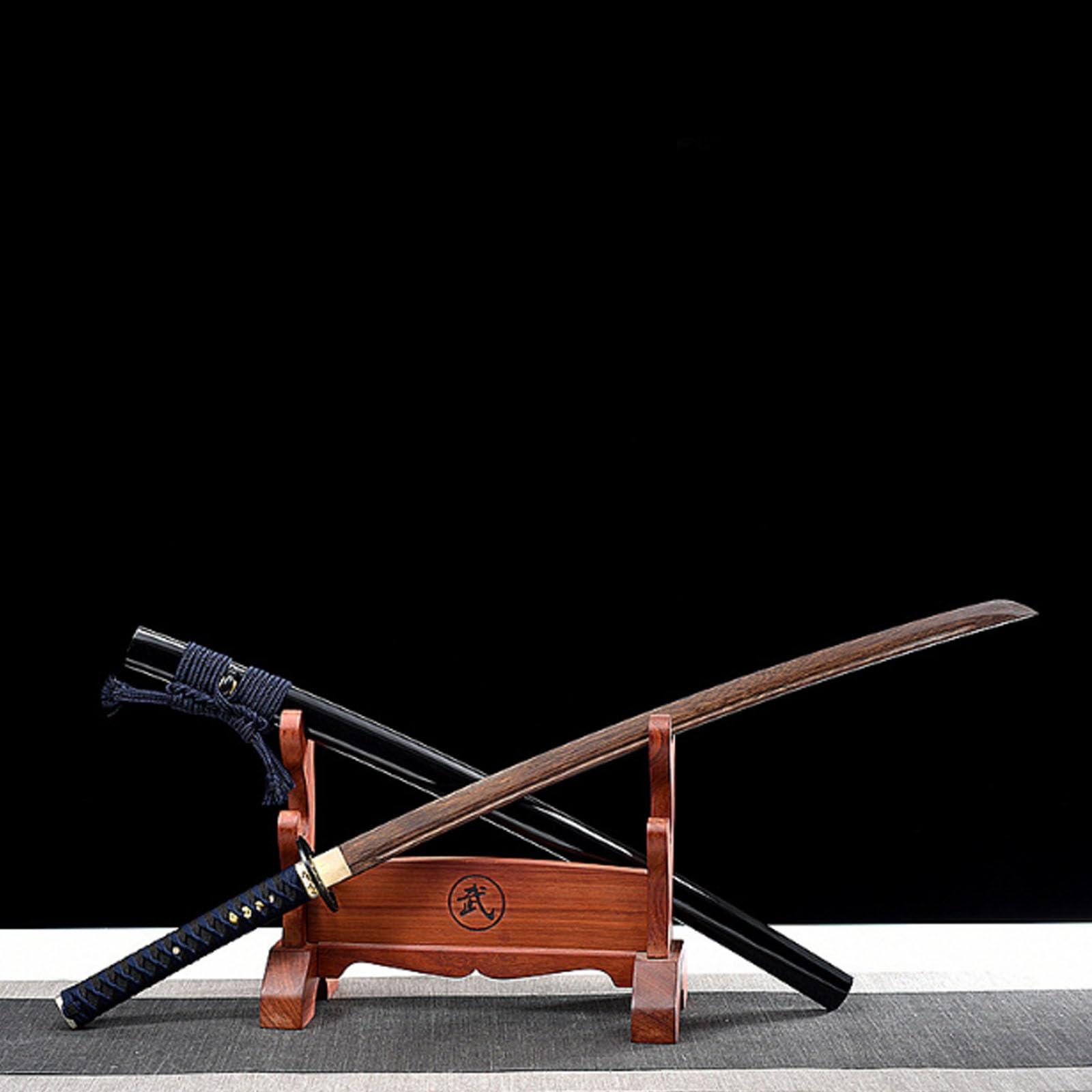 Katana Sword, Handmade Wooden Samurai Sword with Sheath for Display, Cosplay, and Kendo Training