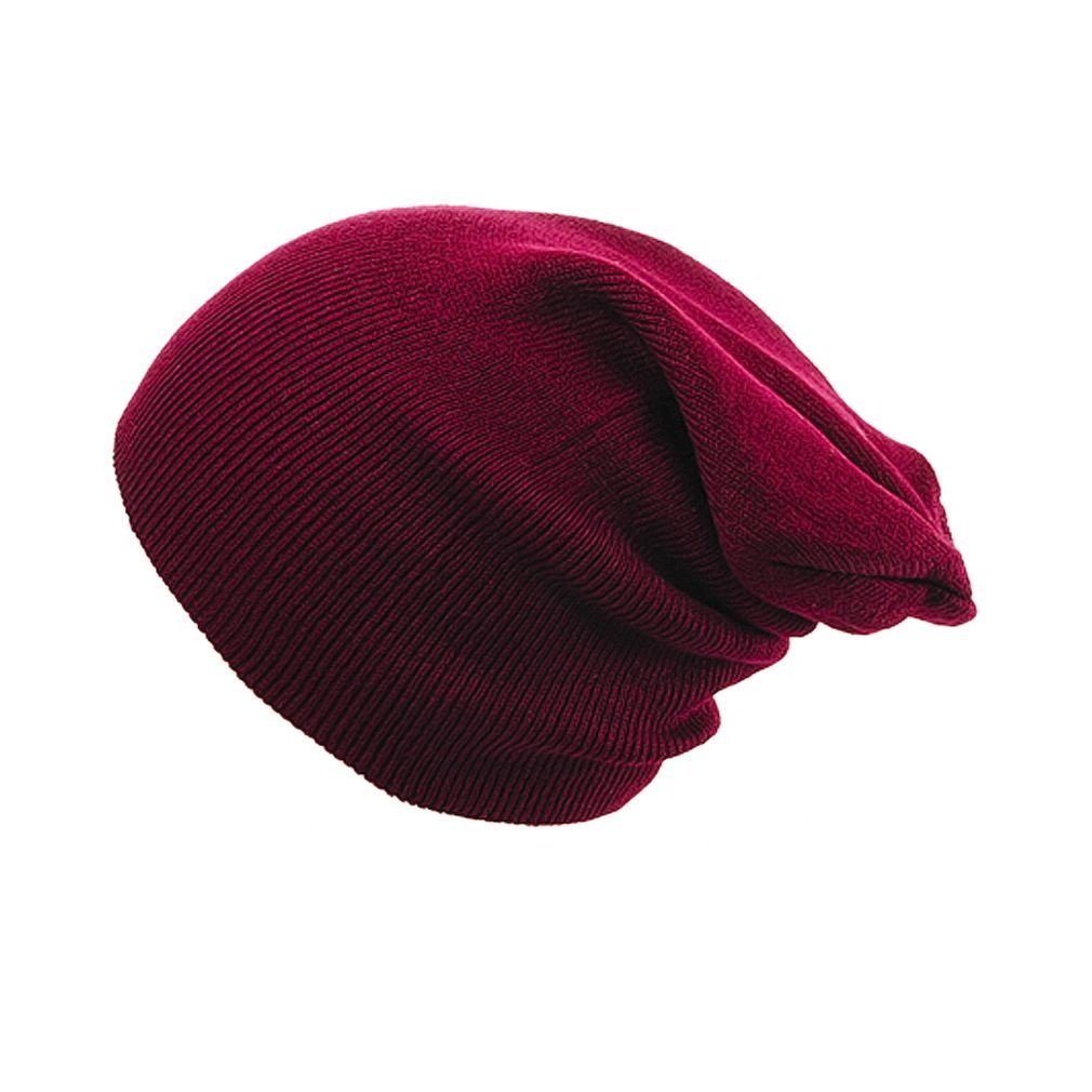 4Sold Women's Plain Dark Red (Tm Oversized Baggy Fit Slouch Style Beanie Beany Cap Brand (Plain Dark Red)