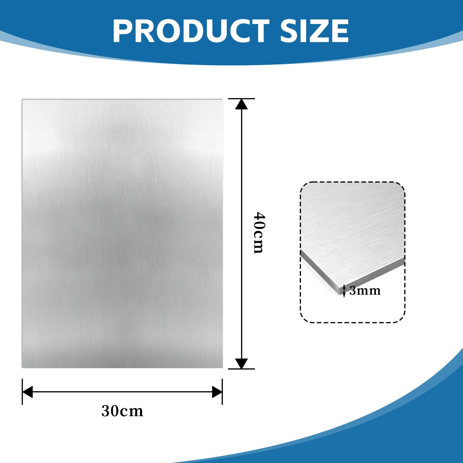 LALAGO Plaque en tôle d'aluminium de 3 mm - 400 mm x 300 mm (40cm x 30cm) - 1 Pcs