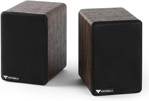 Vista 2 de Victrola Monitores M1: altavoces de monitor de estantería alimentados, transmisión inalámbrica Bluetooth, sonido estéreo premium, se empareja