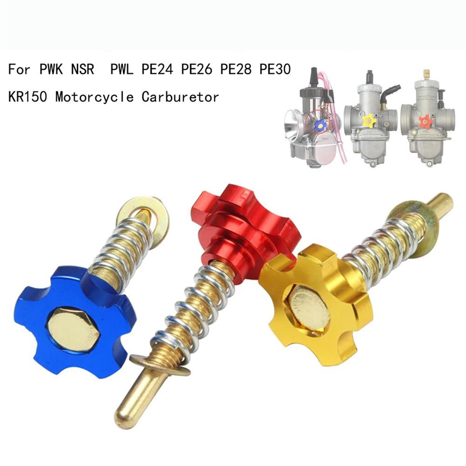 Accessoires Kit De Vis De Réglage De La Vitesse De Ralenti du Carburateur De Moto, pour P&w&k NSR PWL PE24 PE26 PE28 PE30 KR150 Carbs
