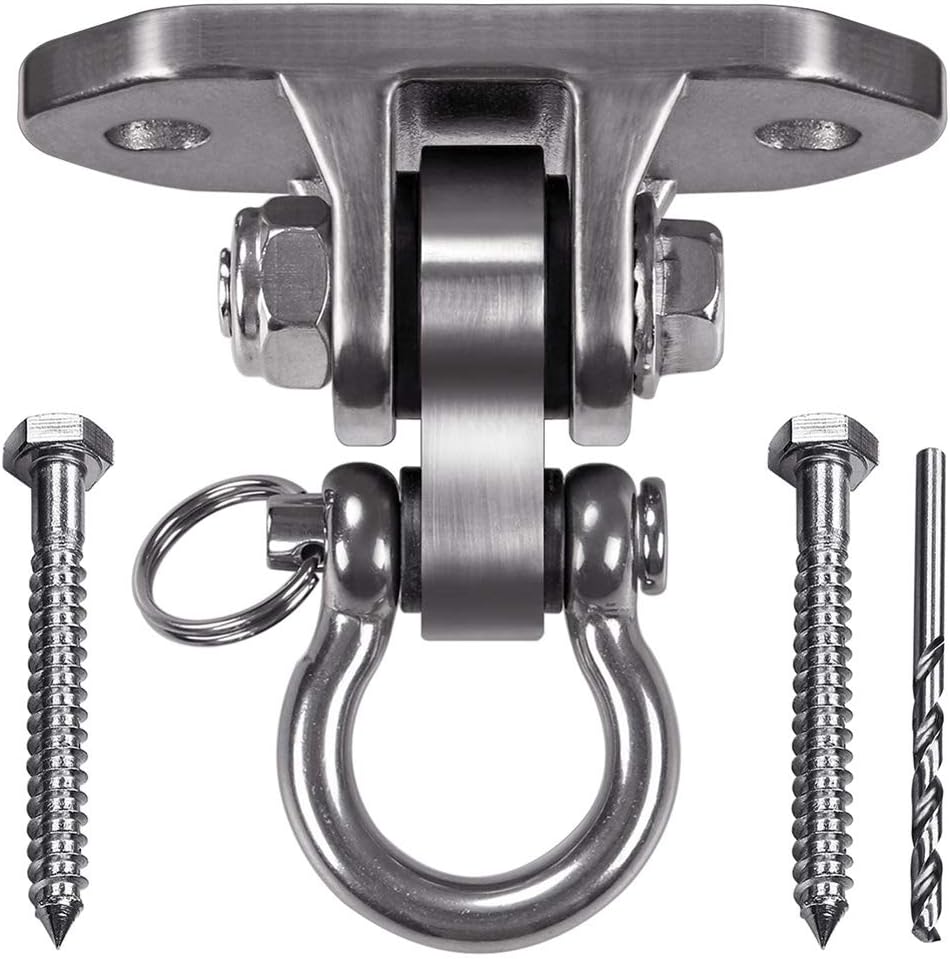 IOH Heavy Duty Swing Hanger Stainless Steel 304 Antirust - 2000 lb Capacity, 180 Silent, Playground Porch Yoga Seat Trapeze, Hammock Chair, Hanging Kit, Indoor Outdoor Set, Patent Design