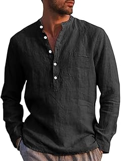 Sponsored You’re seeing this ad based on the product’s relevance to your search query.Learn more about this advertisement Runcati Men's Linen Shirt Long Sleeve Cotton Linen Shirt Men's Casual Shirt Regular Fit Beach Summer Shirt