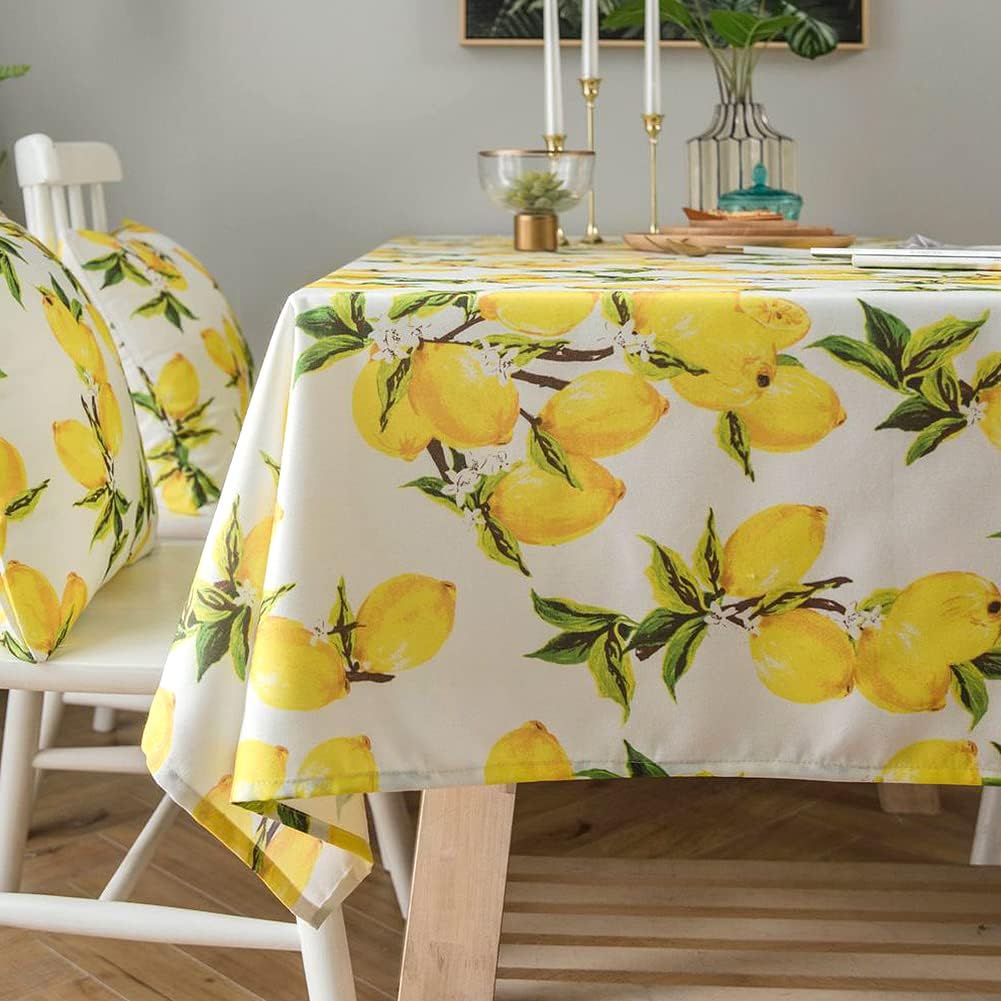 Molaxhome Lemon Tablecloth Indoor Outdoor Rectangle