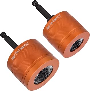 1/2" & 3/4" Metal Copper Pipe Cleaner Set: Electric Drill Cleaning Brushes Tools for Tubes, Professional Plumbers and Industrial Purposes for Cleaning Rust, Stains, Paint