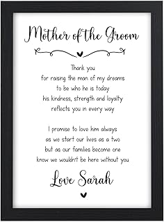 Beecreative Mother Of The Groom Gifts From Bride, Mother Of The Groom Wedding Gift, Mother Of The Groom Poem Present, A5 A4 Poem Print