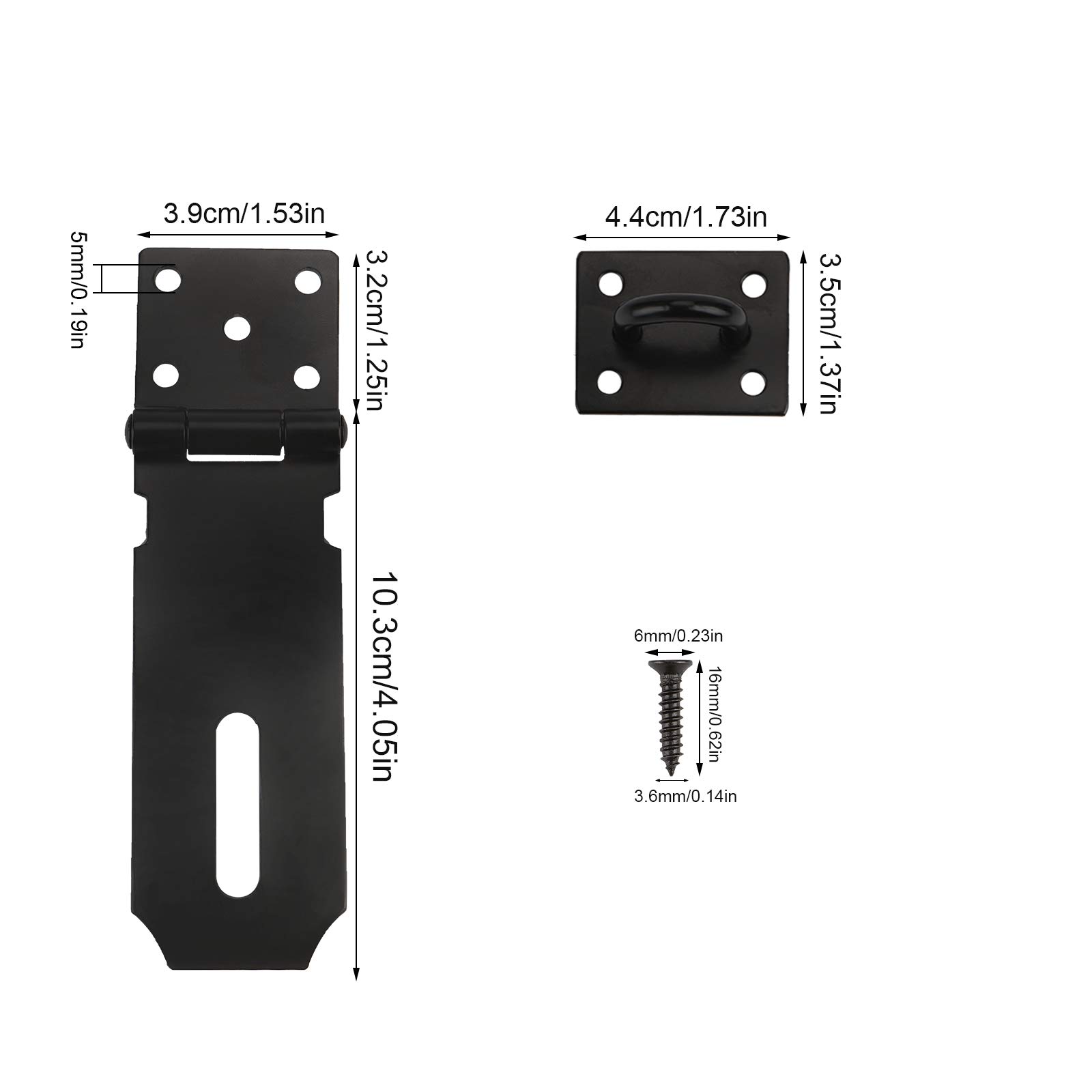 Türschloss Mit Haken & Öse – 4,5" X 1,5" (114x38mm), Für Garage, Schuppen, Sicherheit