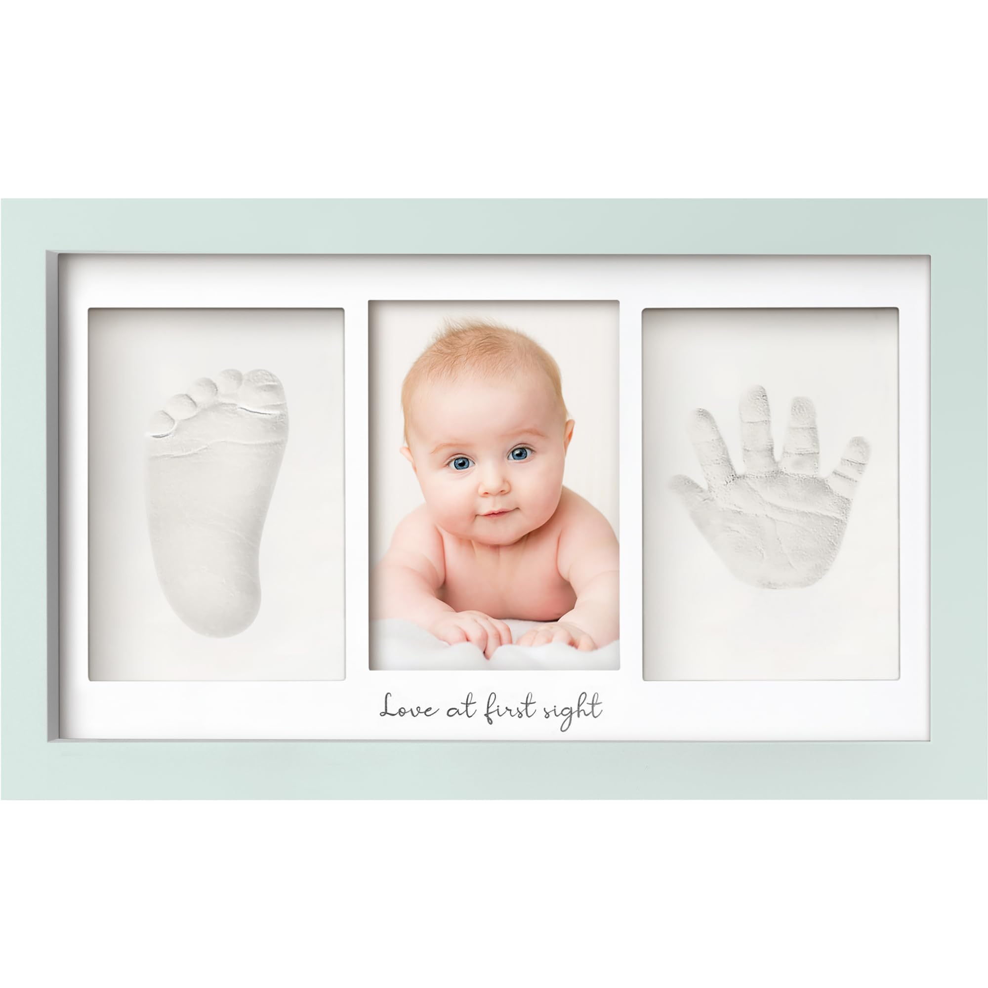 Baby Hand and Footprint Kit - Baby Footprint Kit, Newborn Keepsake Frame, Baby Handprint Kit, Personalized Baby Gifts, Nursery Decor, Baby Shower Gifts for Girls Boys (Sage)