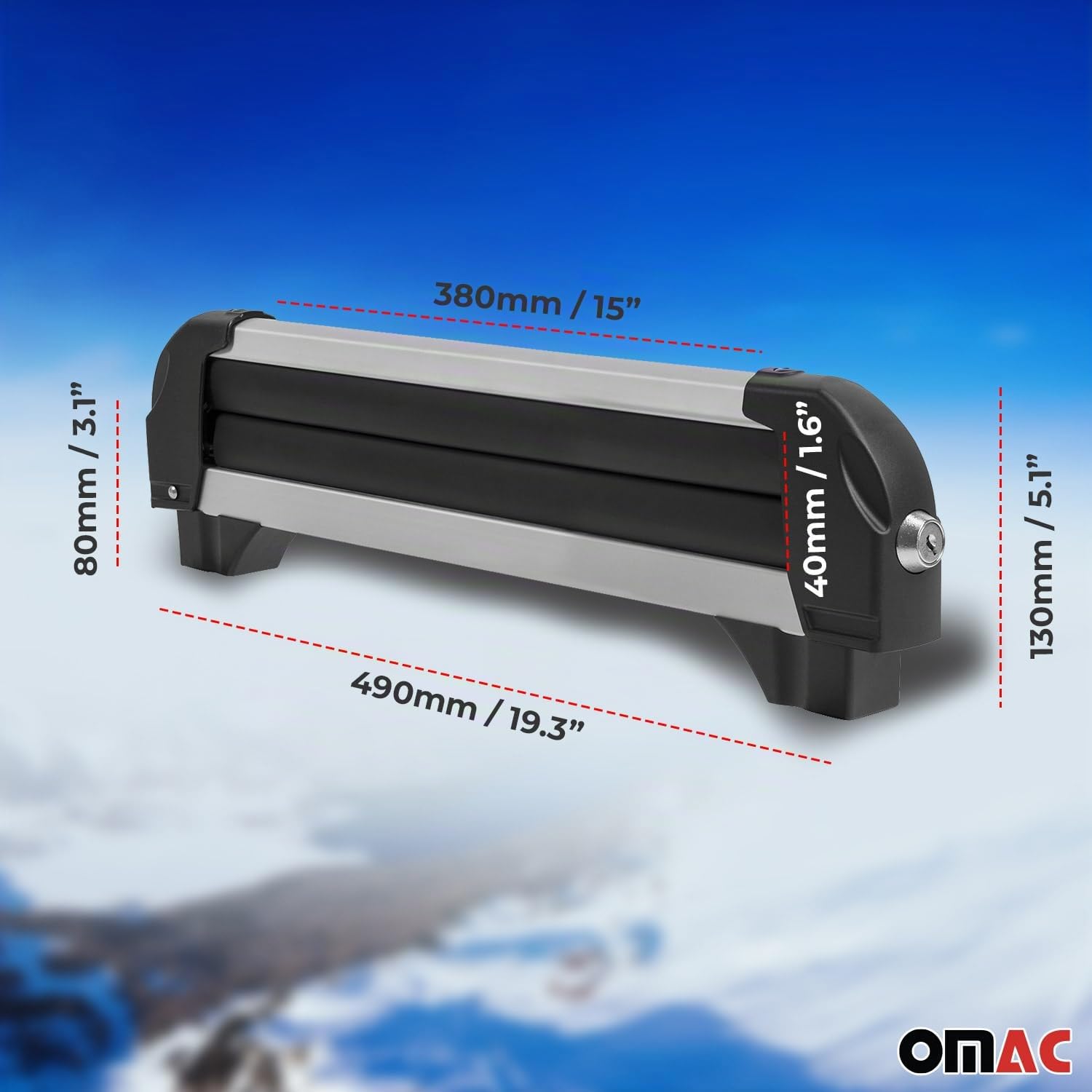 Menabo Porte-skis Snowboard Support Universel Verrouillable Noir ABE 2X