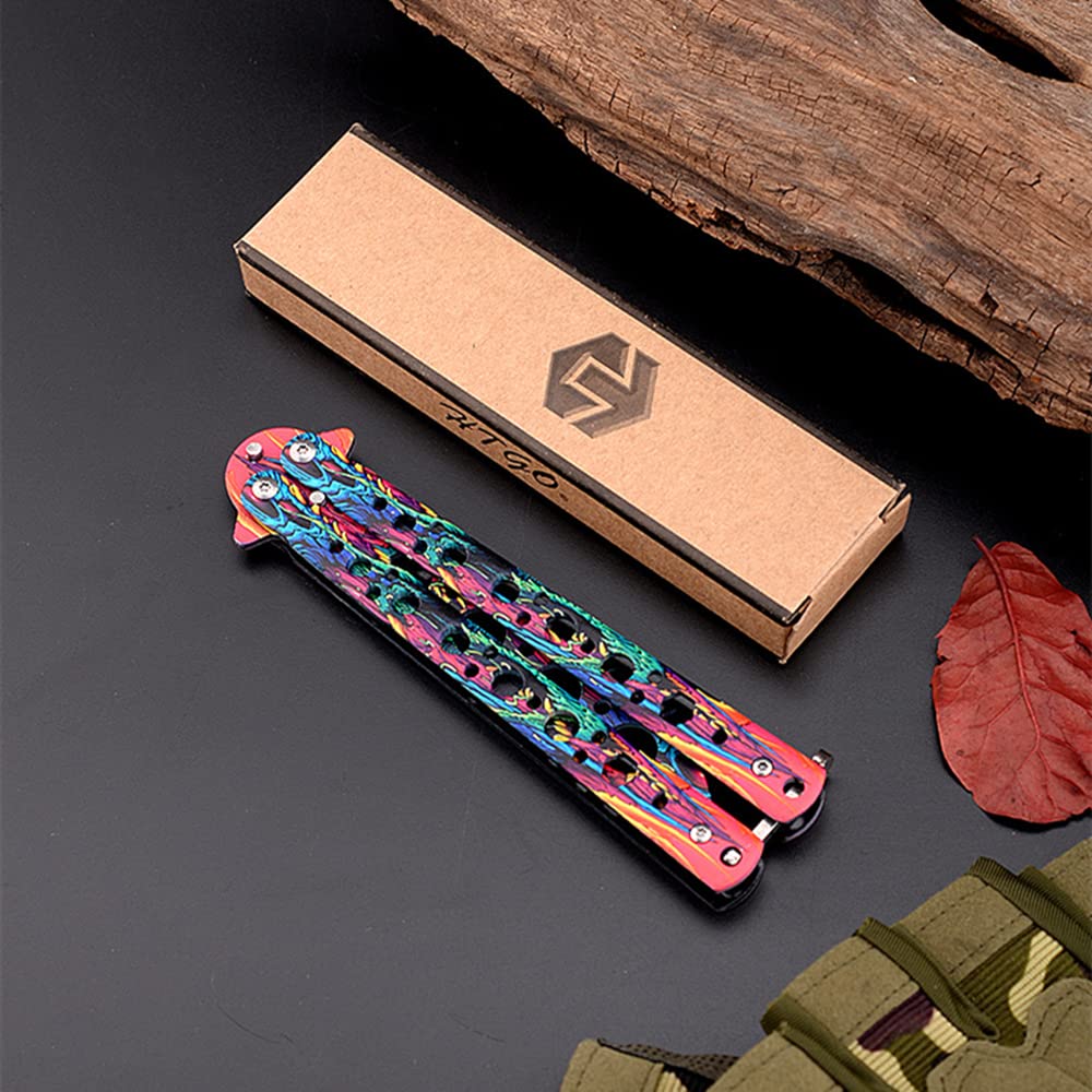 Cuchillo De Mariposa De Entrenamiento Hoja De Metal Roma Segura