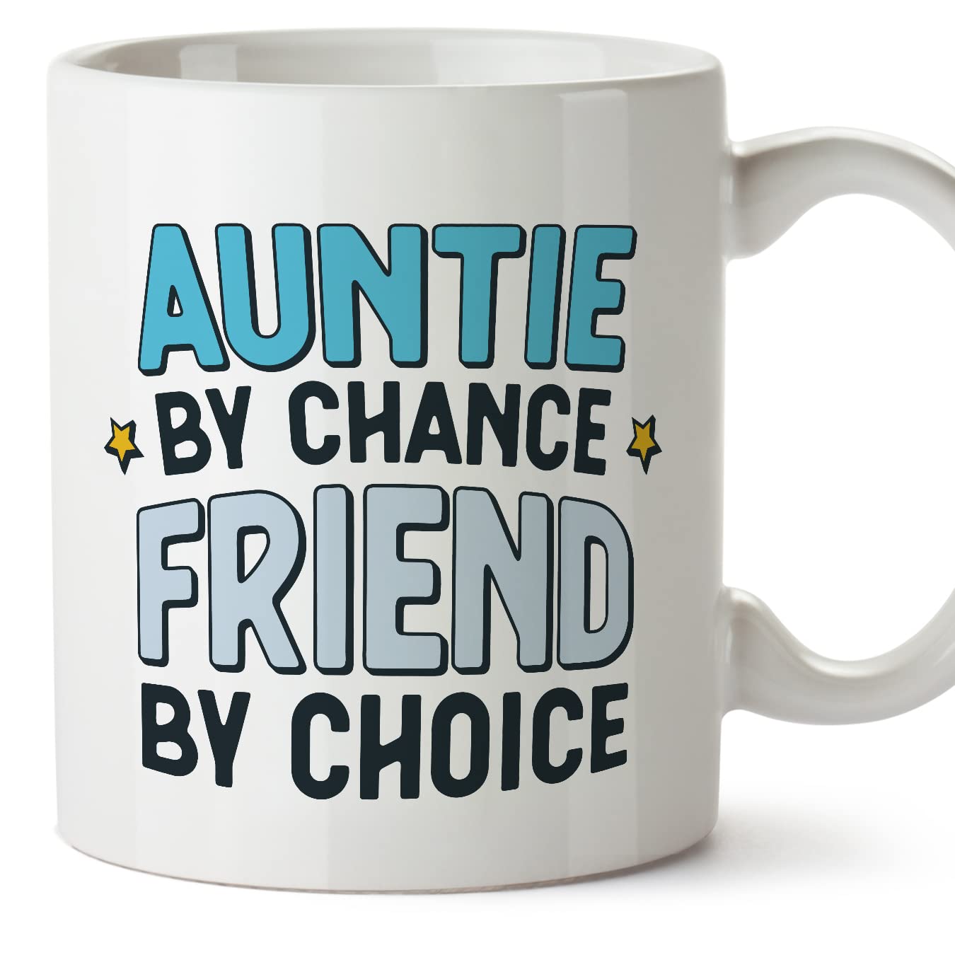 MUGFFINS Aunt Mug - in English - By Chance Friend By Choice - Funny Gift - Ceramic 11oz Mug