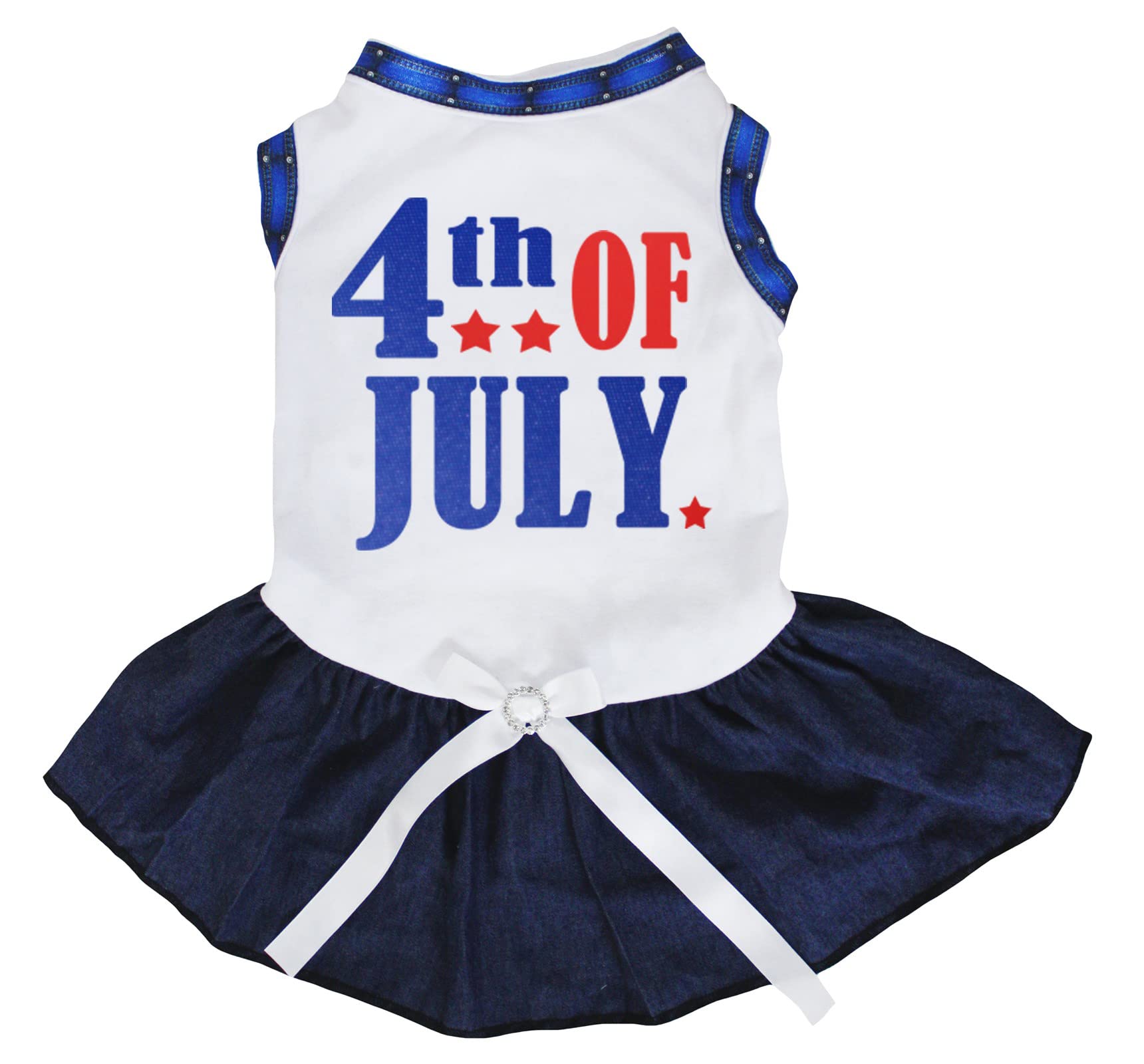 Robe pour chiot XXL ample et légère blanc bleu marine 4th of July