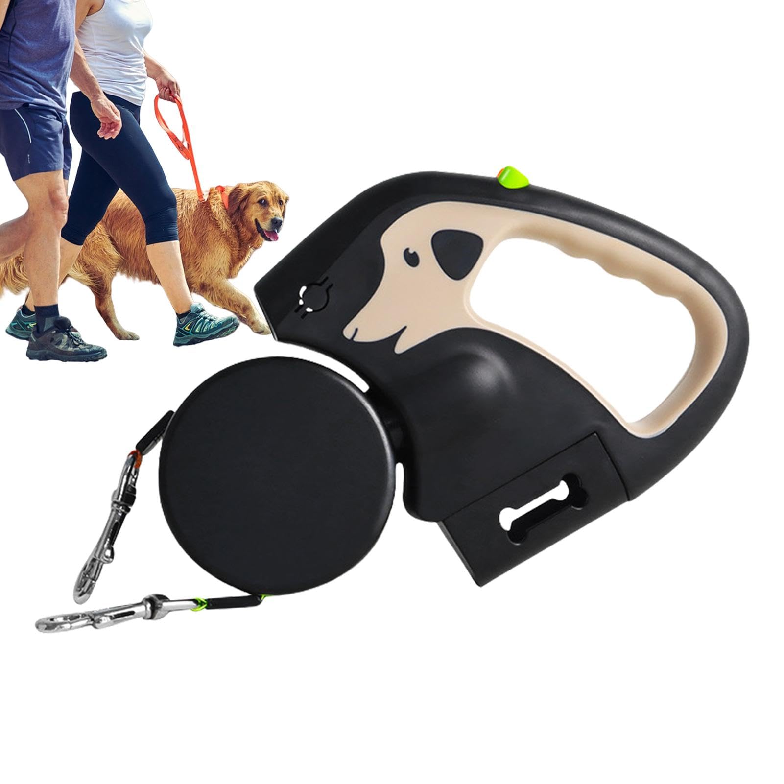 Laisse pour chien rétractable automatique, laisse pour chien de 3 mètres, laisse pour chien à double extrémité, laisse pour chien résistante à l'usure pour marche, voyage, parc, extérieur