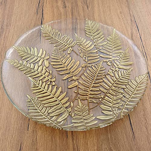 Plato decorativo redondo oro 13 pulgadas miniatura 1