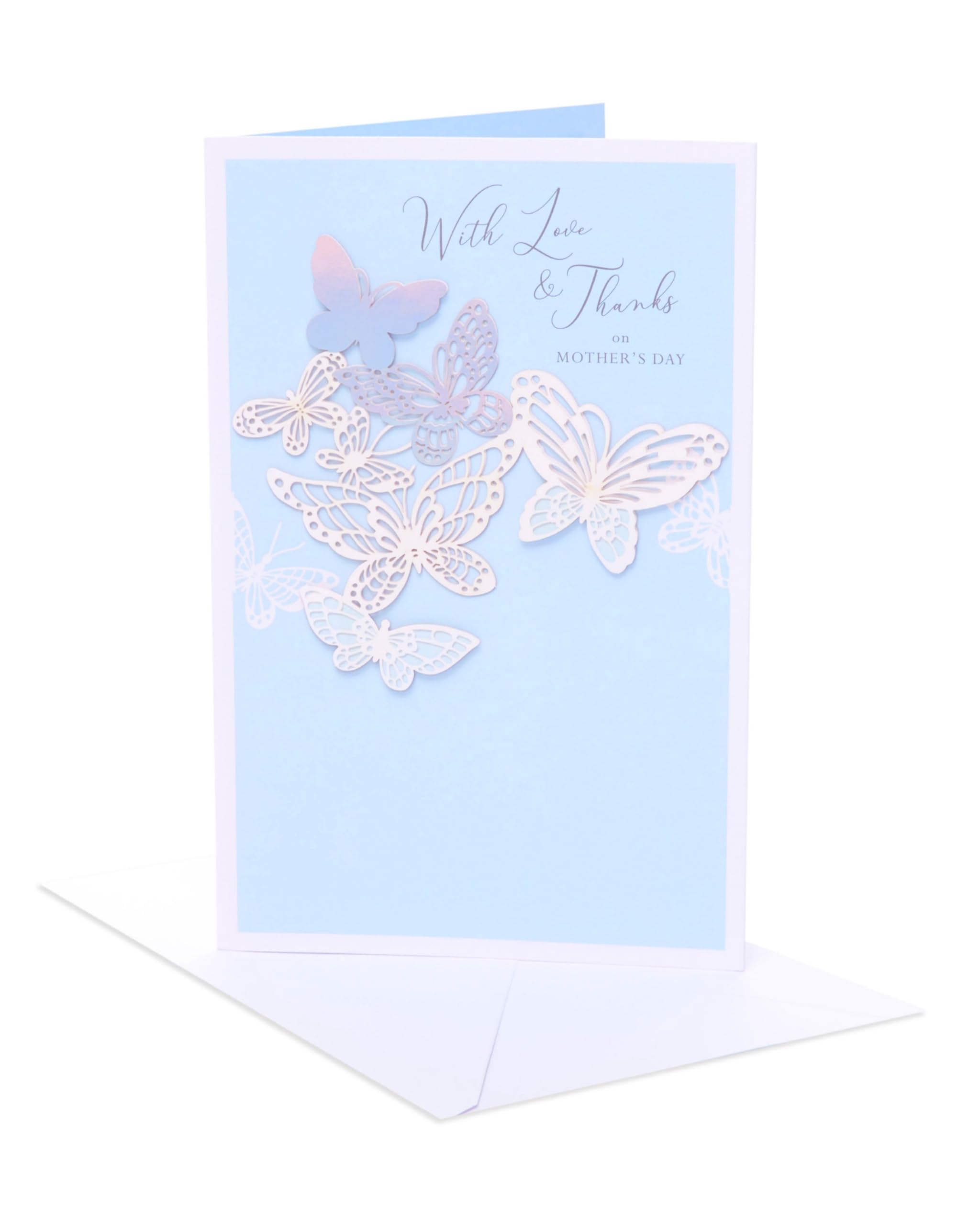 UK Greetings Mother's Day Card for Her - Light Blue Design, 16.5 cm x 25.4 cm