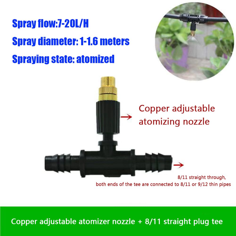 Gocciolatore per irrigazione da giardino, ugello micronebulizzatore regolabile in ottone per agricoltura, serra, giardino, albero da frutto, ugello di raffreddamento per nebulizzazione, ugello in ra