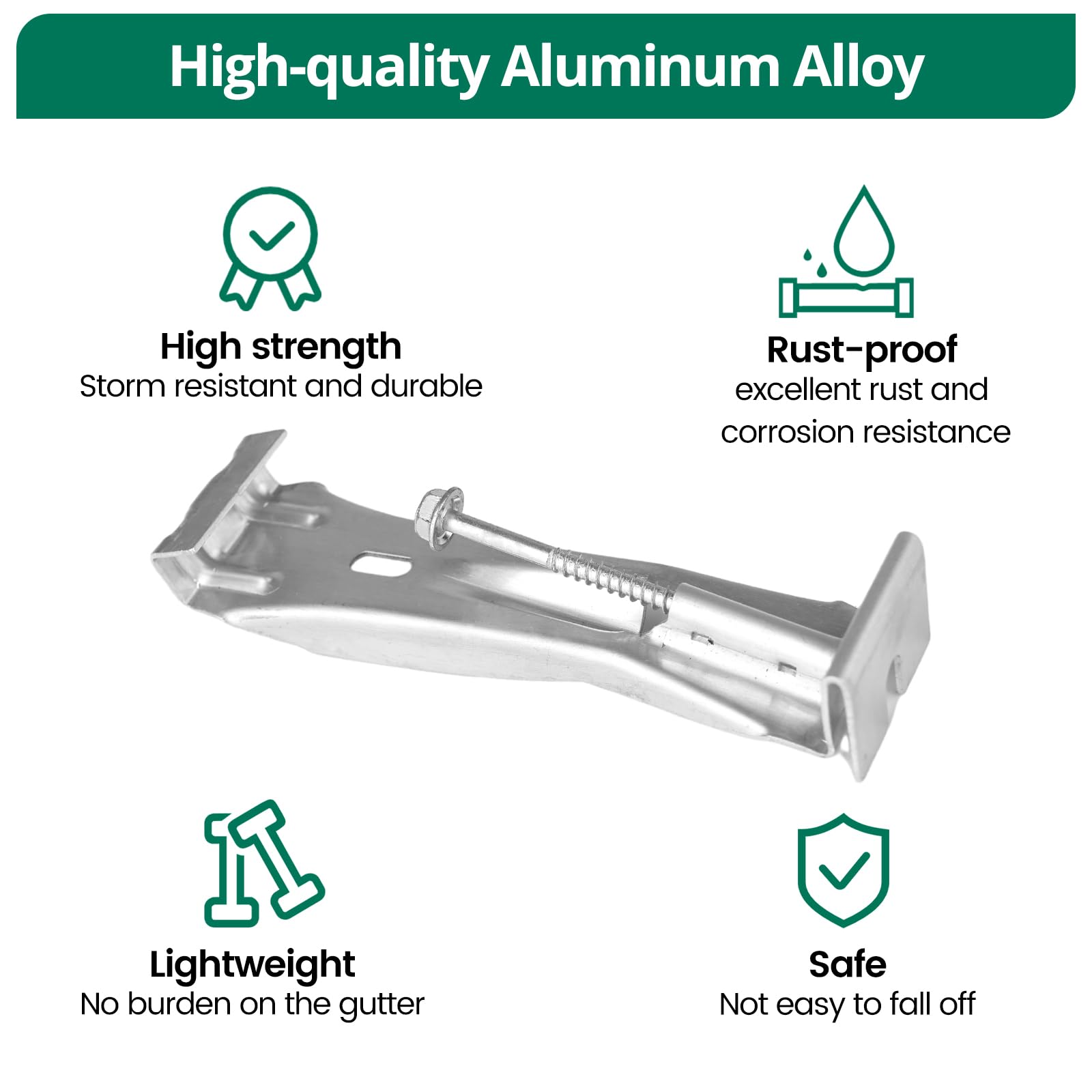 Benfar Dachrinnenaufhänger, 12,7 cm, Aluminium, versteckte Dachrinnenhalterungen mit vorinstalliertem Schraubclip, passend für 12,7 cm K-Stil Dachrinnenaufhänger, BR05, 25 Stück