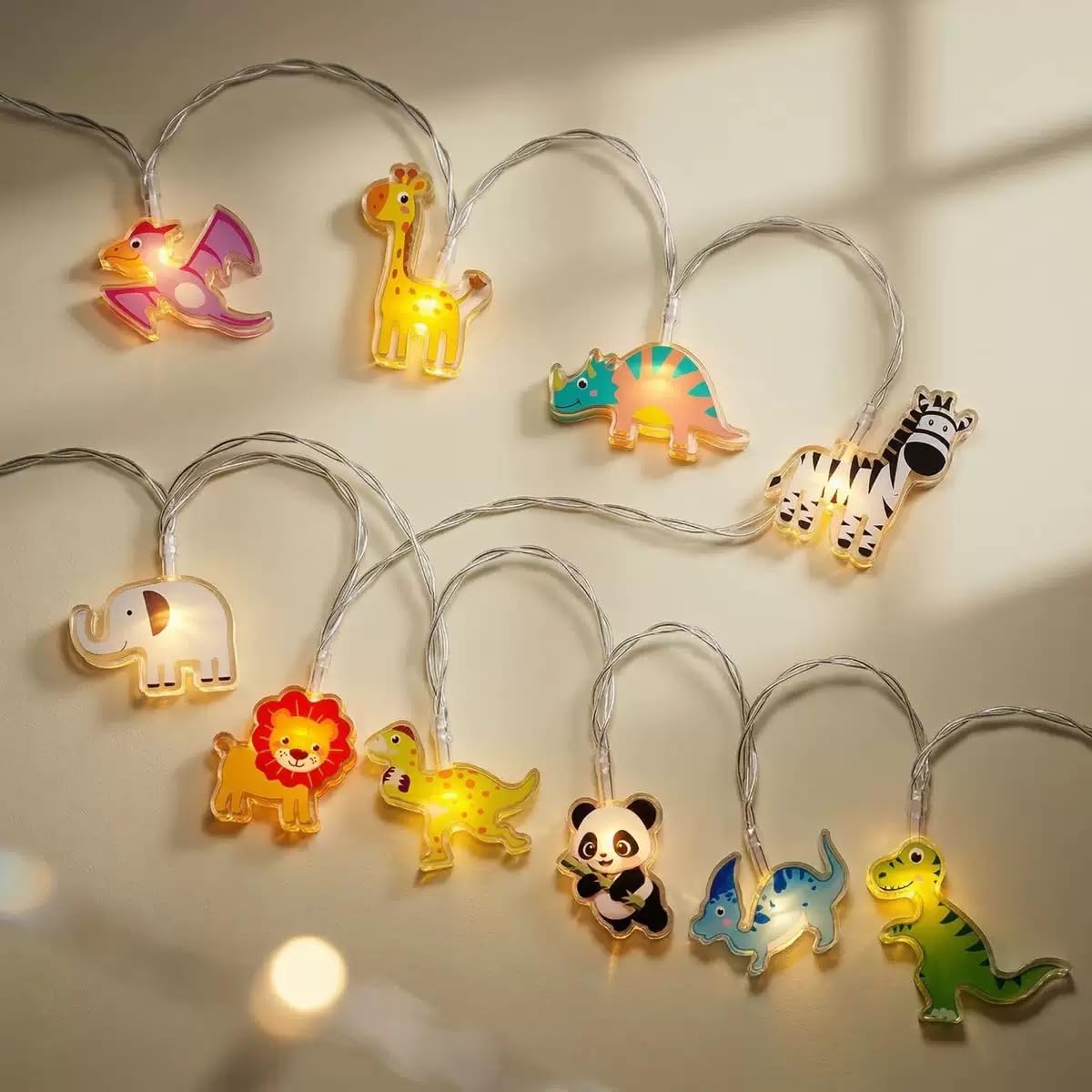 Hhmtaka Boys Warm White Animal Children’s Fairy String Lights 1.5M 10 Leds On Clear Cable