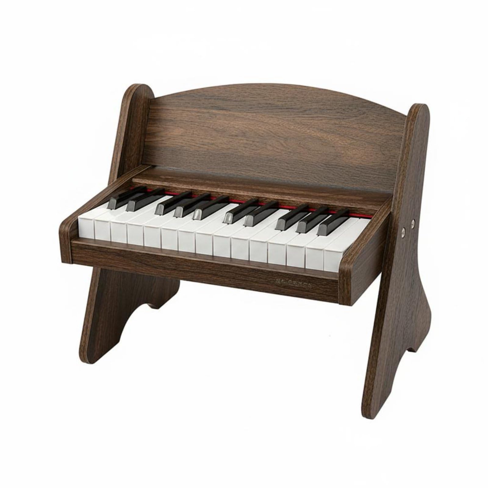 Kinder E-Piano Spielzeug Klavier Keyboard Mini Klavier Tasteninstrument Lernklavier 25 Tasten 22mm Tastengröße Glatter Federmechanismus Deutlicher , Walnut , Battery