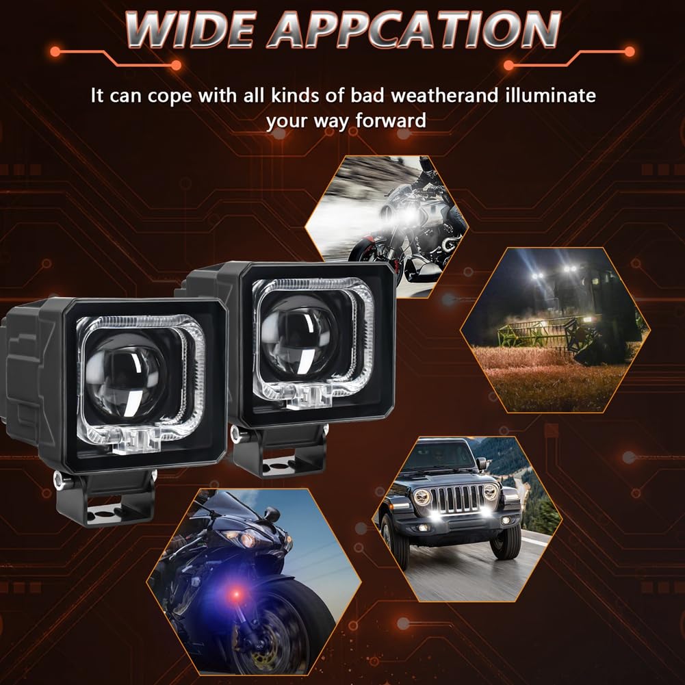 3-calowe światła LED Pod Off Road Jazdy Światła Przeciwmgielne Kwadratowe LED Światło robocze dla ciężarówki SUV ATV UTV 2 Sztuk