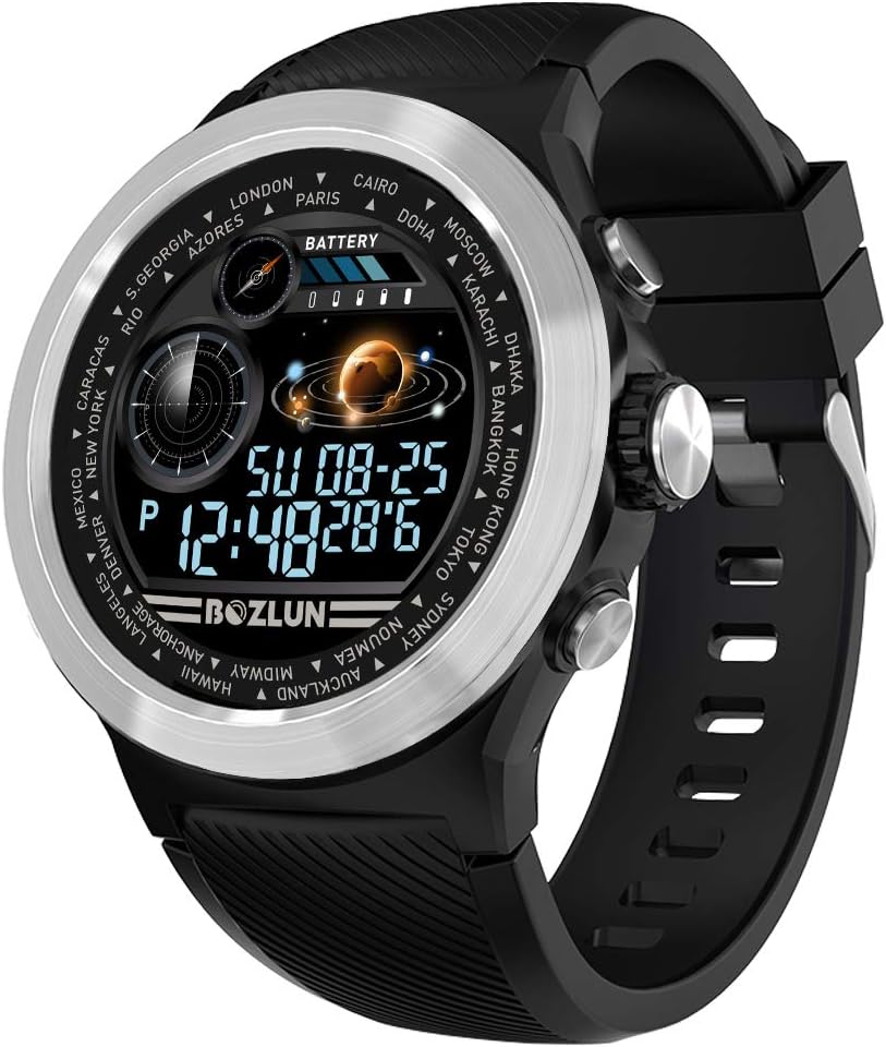 Smart Watches for Men,Fitness Tracker Watch Waterproof IP67 with Heart Rate Monitor,Sleep Monitor Message Reminder Stopwatch Pedometer Bracelet Wristband Calorie Tracker for iOS Android (Silver black)