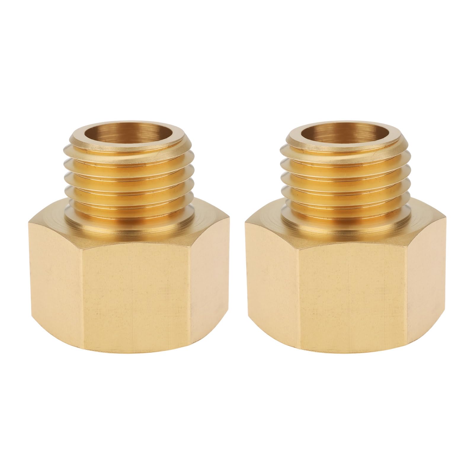 Briny River 2PCS M16 x 1.5 Female to M14 x 1.5 Male Brass Reducer Adapter for Hydraulic Pneumatic