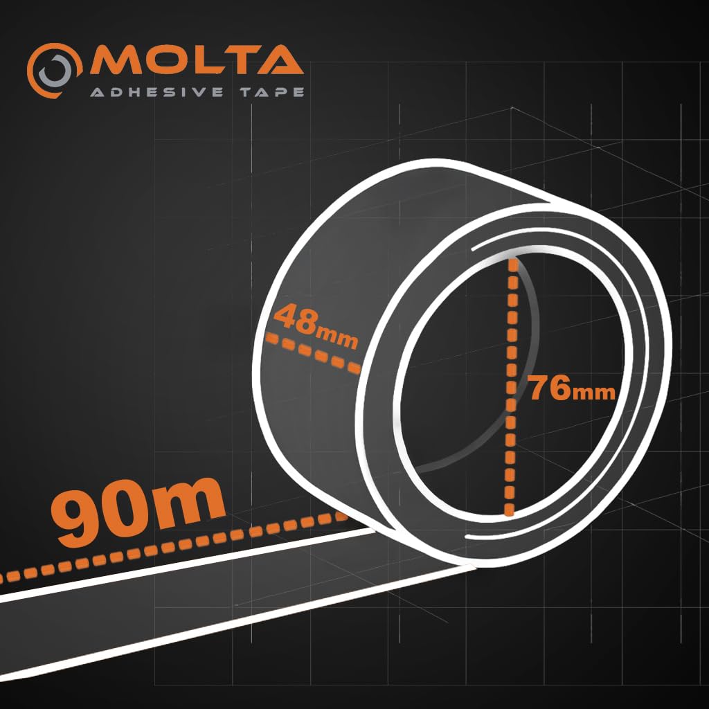MOLTA standardowa brązowa taśma do pakowania 48 mm x 100 m | taśma klejąca do pakietów | taśma kartonowa | taśma do pakowania paczek i kartonów – 36 rolek | akryl | akryl