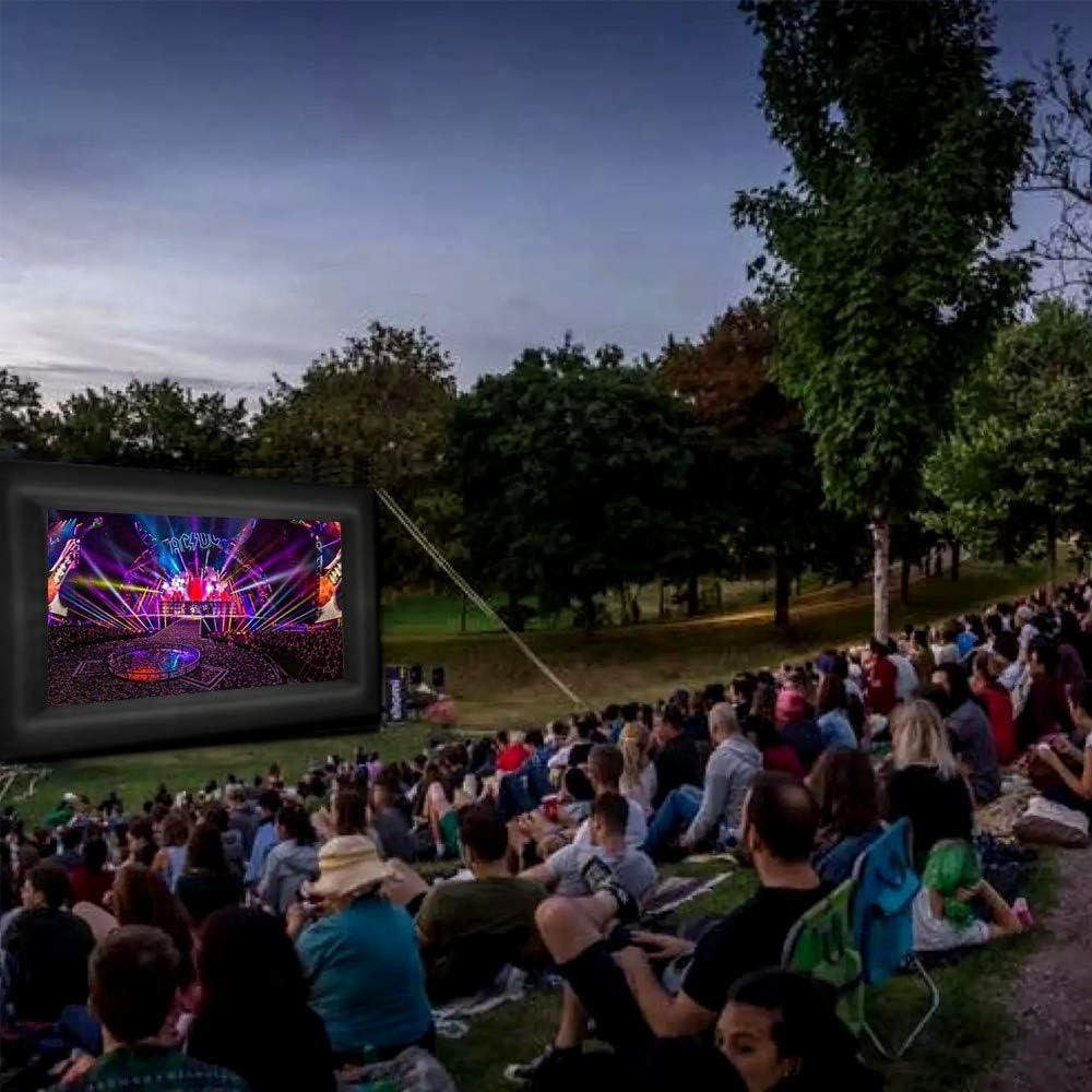 Aufblasbare 20-Fuß-Beamer Leinwand, tragbare 16:9-HD-Projektorleinwand, knitterfrei, Outdoor-Projektorleinwand Inklusive leisem Gebläse