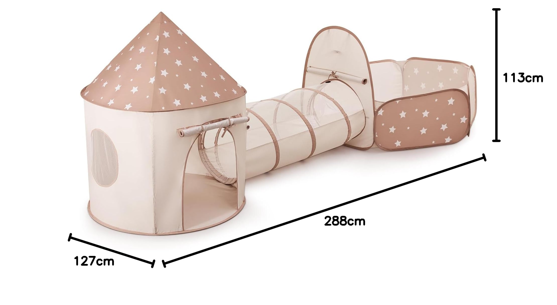 Sumbababy Kinderzelt Spieltunnel Indoor mit Bällebad: 3-in-1 Spielzelt Kinder Krabbeltunnel mit Bälle Bad Ohne Bälle für Motorische Fähigkeiten- Baby Bällebad Zelt Tunnel mit Aufbewahrungstasche(3+)