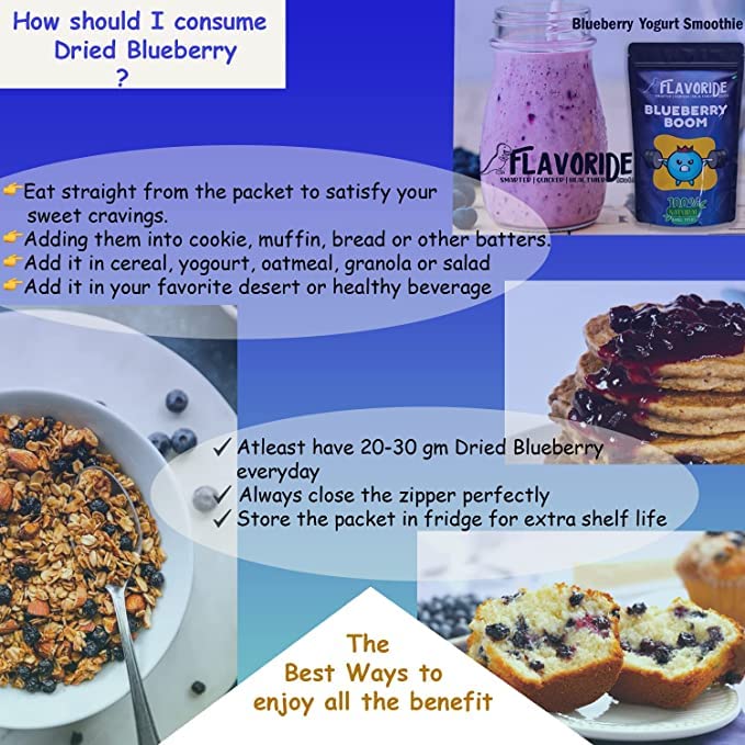 Image of FLAVORIDE Combo of Dried Blueberries & Cranberries Whole Natural Fresh Dry Fruit Gently Sweetened Berry Vitamin Rich Healthy Delicious Snacks For Kids & Adults 200 gm