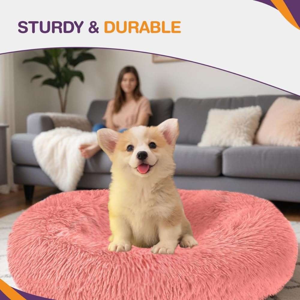 ELYF Medium Donut Cat Beds for Indoor Cats Clearance, Kitten Bed and Puppy Bed with Anti-Slip Waterproof Bottom, Fluffy Cosy Pet Bedding & Furniture for Small Dog Bed Clearance... - Image 6