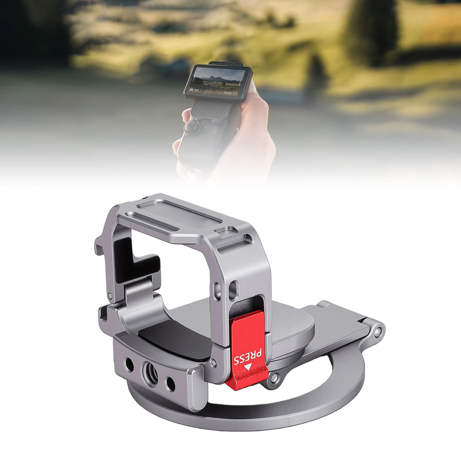 Supporto per Teleprompter per Cellulare, Adattatore Magnetico con | Leggero in Lega D'alluminio, Regolabile su 3 Assi, Compatibile con 4/3, con Supporto Integrato per filmare.
