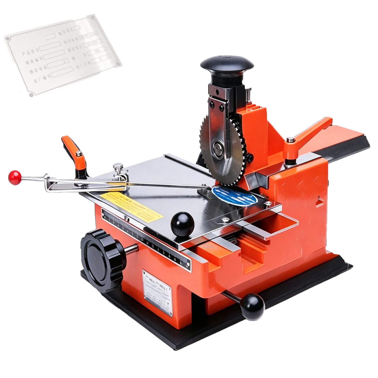 Pfps Semi-Automatic Embosser Printing Machine, with Interchangeable Character Wheels, Dog Tag Nameplate Marking for Stainless Steel Aluminum Copper PVC Card 3mm