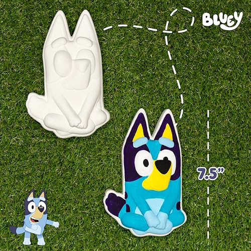 Image of Horizon Group USA Paint Your Own Ceramic Stepping Stone Kit, Arts and Crafts for Kids, Toddlers, and Adults, Bluey