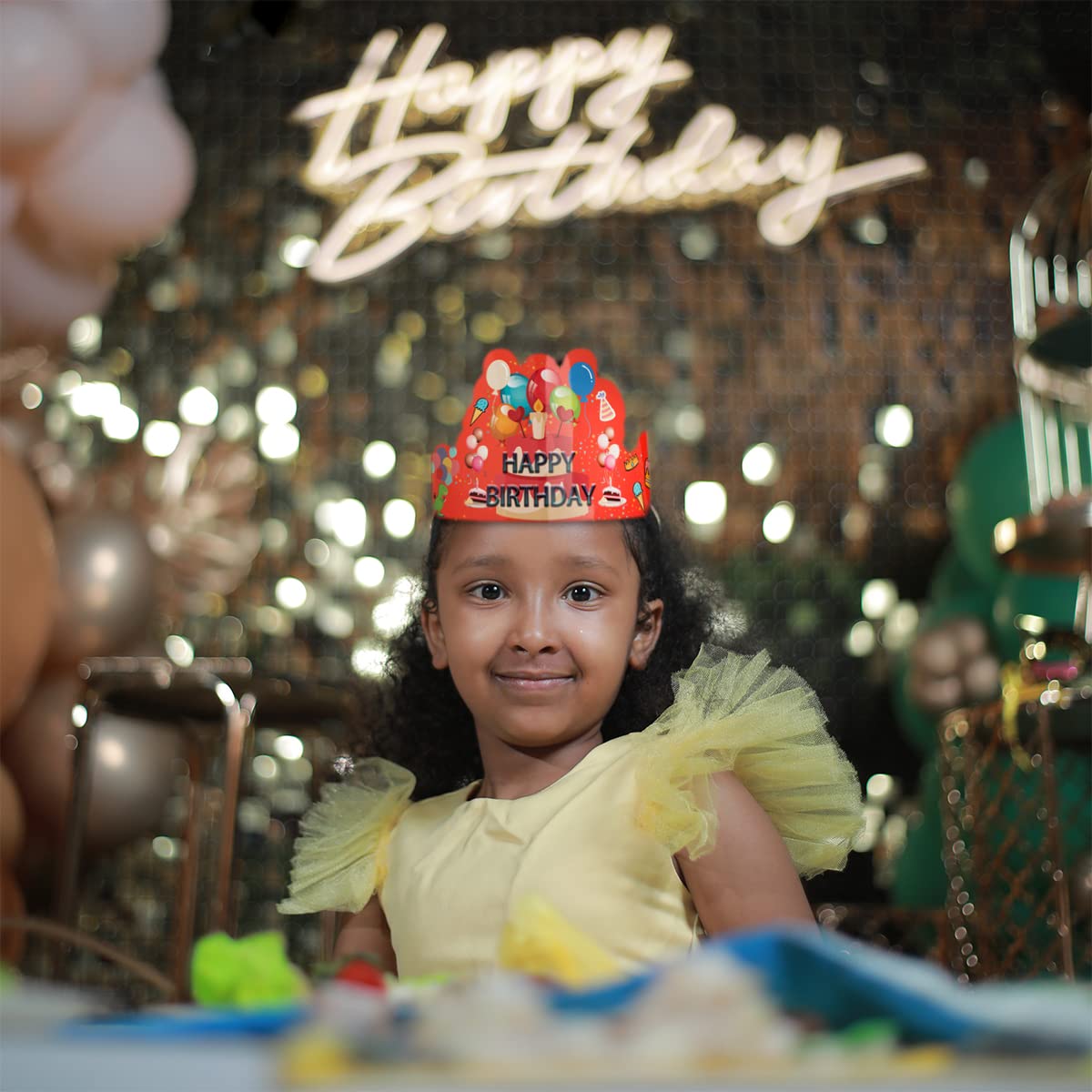 Coronas De Cumpleaños Confetti - Pack De 30 Unidades, Ajustables, 24x5 Pulgadas, Para Fiestas Infantiles Y Aulas