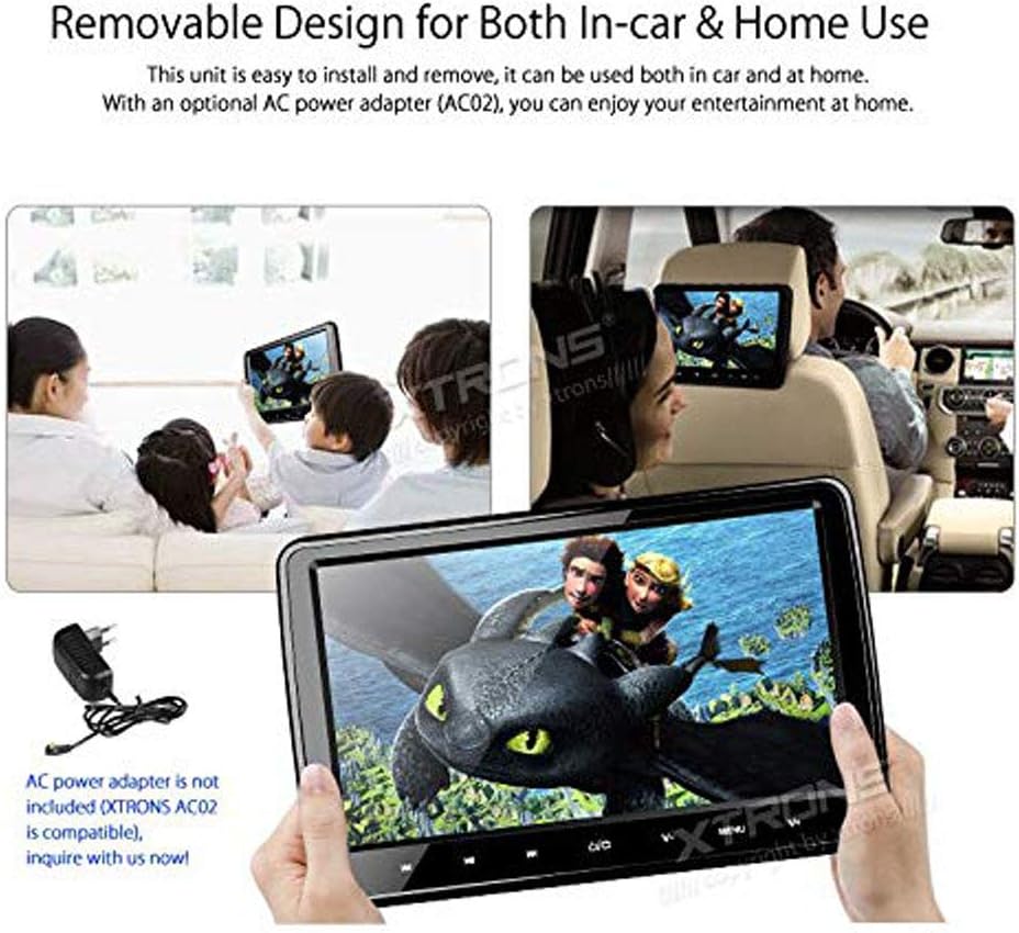 Gеt Chеар Prісе XTRONS 10.1 Inch HD Digital Screen Car Headrest DVD Player Ultra-Thin Detachable Touch Button with HDMI Port