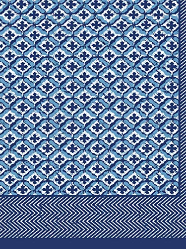 Image of LIVING ROOTS Jaipuri Hand Block Print King Cotton Bedsheet 86 * 104 inches (7 * 8.5 feet) with 2 Pillow Cover | 210 TC | Rich Fast Colour with No Colour Bleeding | (048-A)