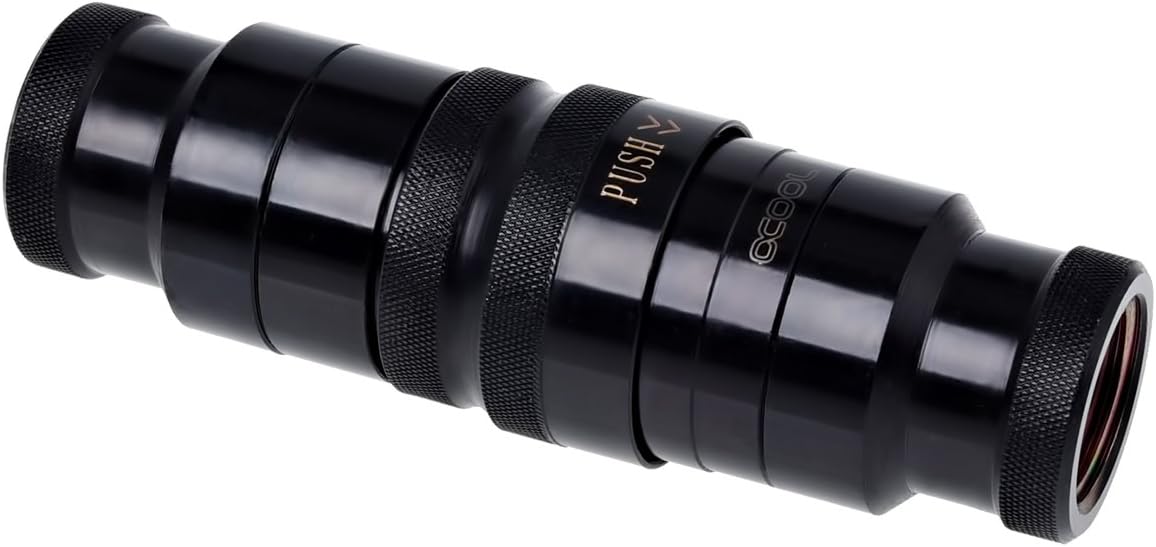 Alphacool 17370 Eiszapfen HF quick release connector kit G3/8 inner thread with reducing nipple G1/4 - deep black Water cooling Fittings