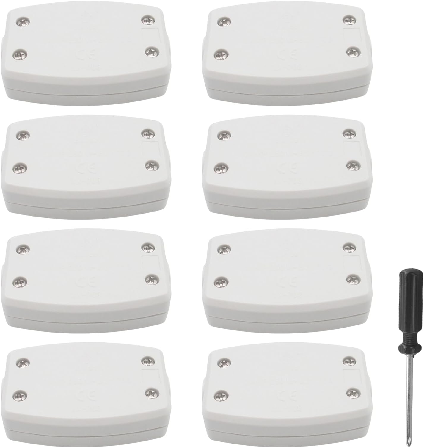 8 Pcs 3 Terminal Electrical Junction Box, 13A 250V Flex Connector White Cable Connectors Cable Junction Box with Screwdriver for Indoor Lighting, Outdoor Connector Power, Automotive Wiring