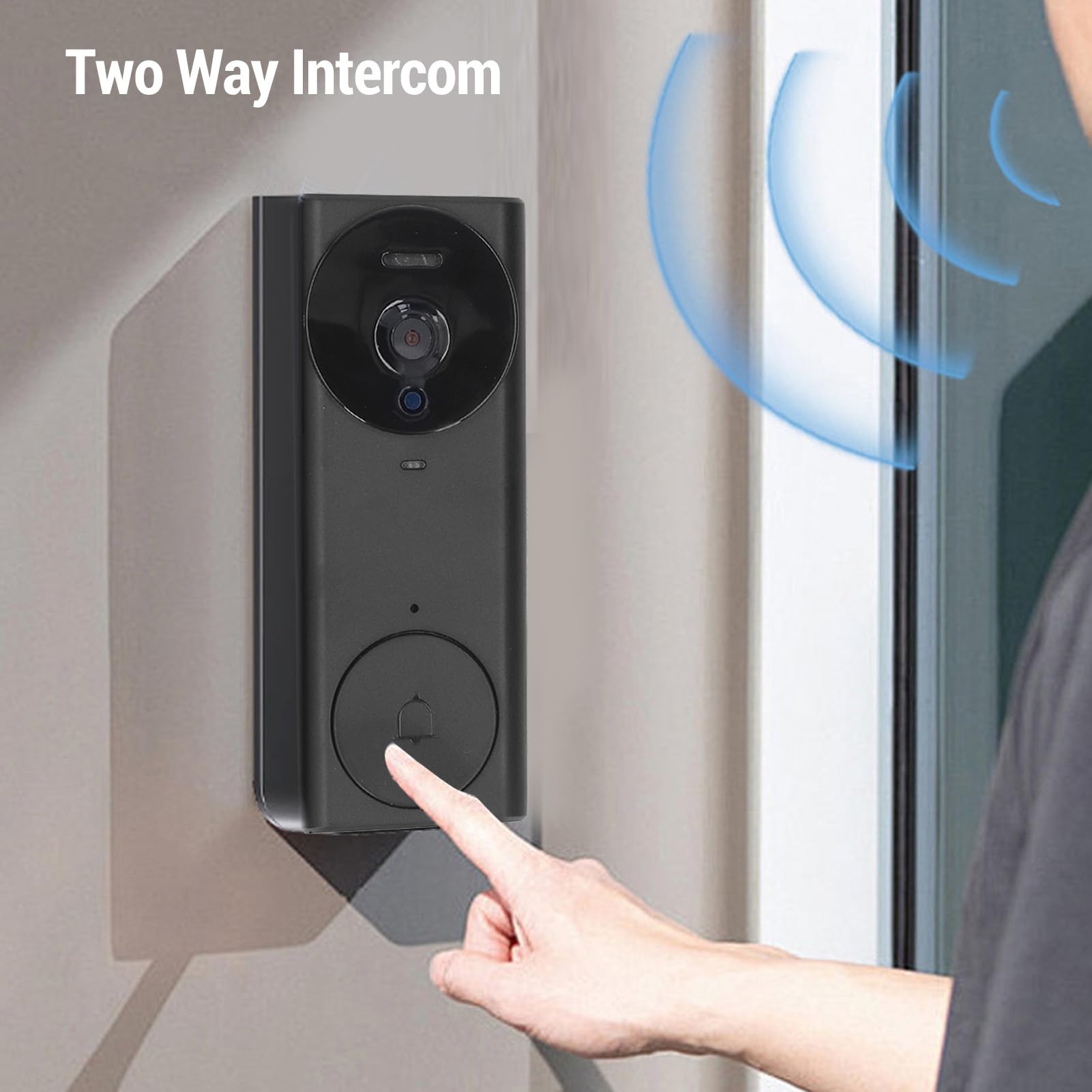 Luocute Videoportero Inalámbrico 1080P, de Intercomunicación con Timbre y Lente de 8MP 170° de Ángulo de Visión, for Puerta de Entrada y Acceso Residencial