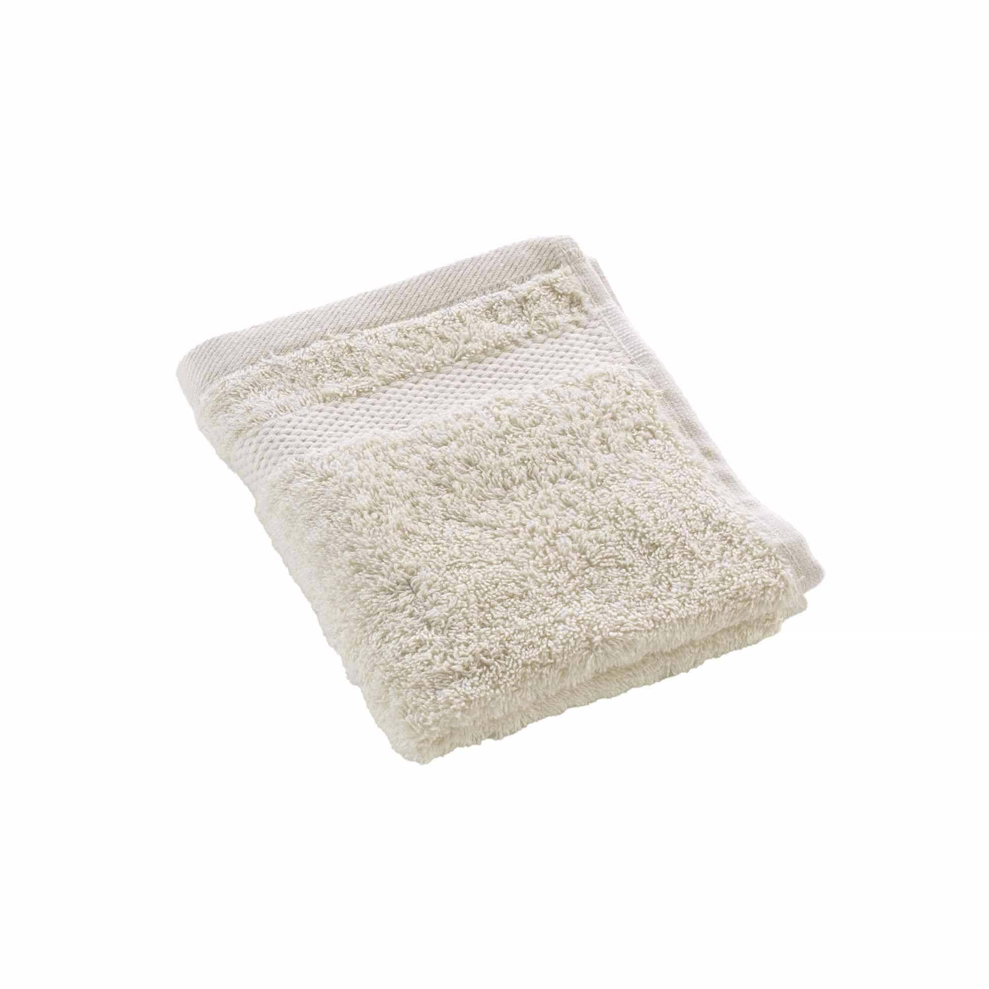 Douceur d'Intérieur, Elegance Guest Towel Sand 30 x 50 cm 100% Cotton Plain, White