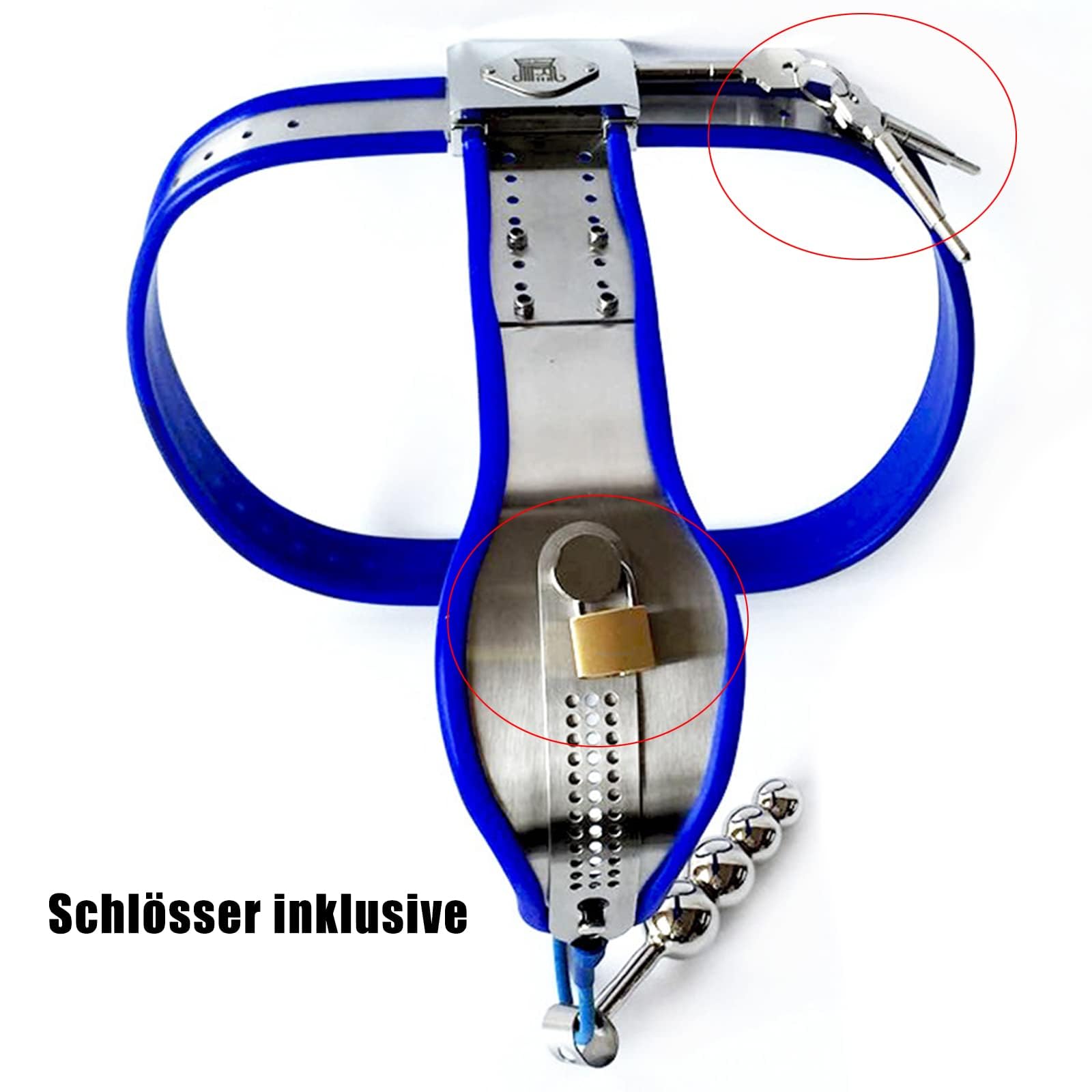 Cintura di castità per donne Dispositivo di castità sexy perizoma in acciaio inossidabile con plug anale Sfere anali Costumi erotici regolabili SM Giocattoli sessuali per donne Coppie(Normal60-90cm)