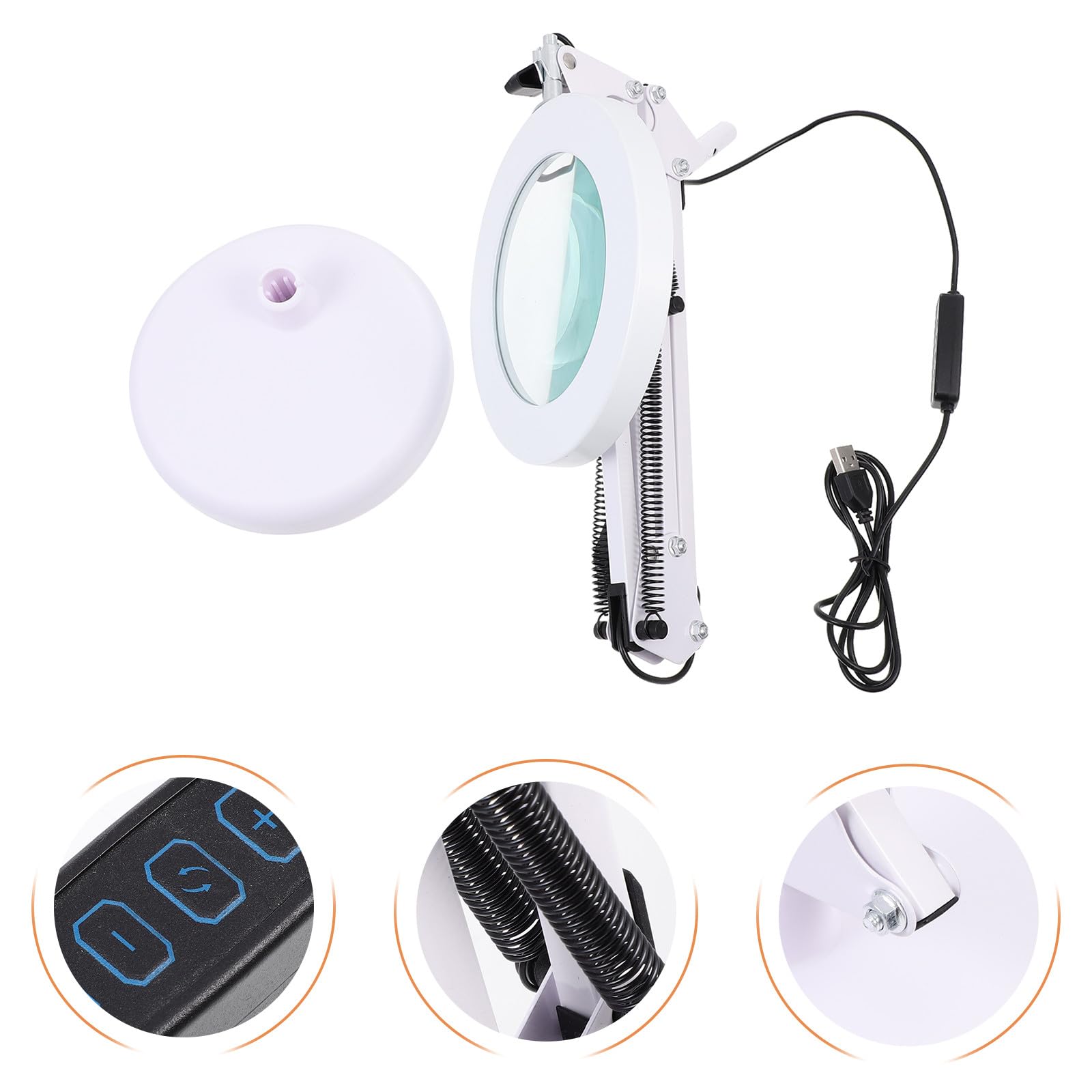 LED Vergrößerungslampe mit Augenschutz Weiße LED Tischleuchte für Maniküre und Schmuckherstellung Faltbare Leselampe mit USB Anschluss