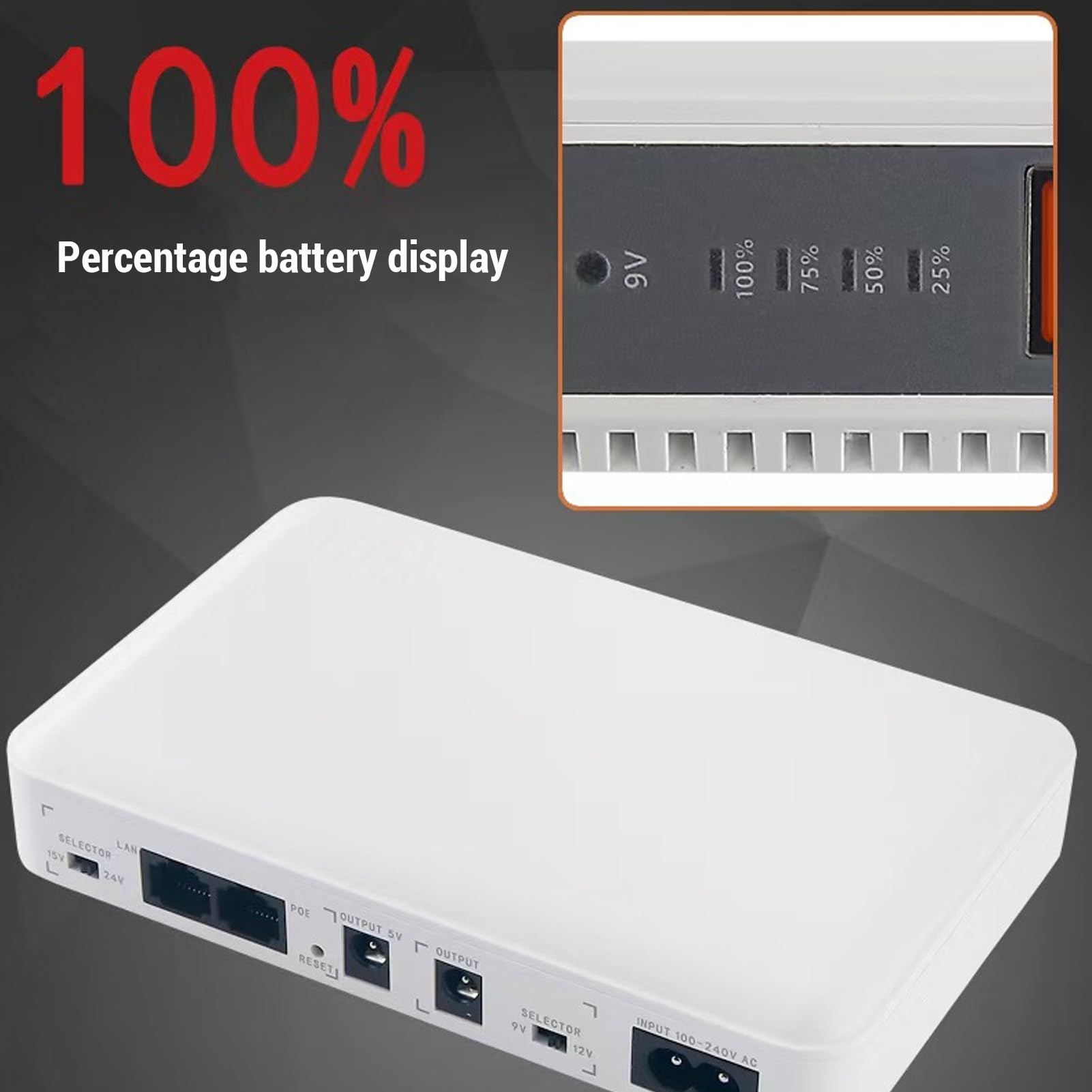 Garosa Mini UPS Batería de Respaldo 8000 MAh Fuente de Alimentación Ininterrumpida para Enrutador Módem Cámara de Seguridad WiFi y Dispositivos de Red Durante un Corte de Energía (Enchufe de la UE)