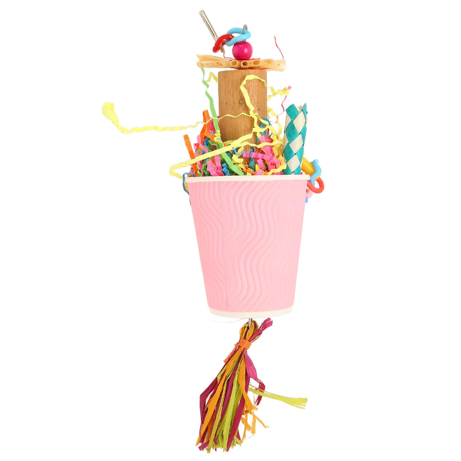 Bird Foraging Toys, Attractive Foraging Cup Shaped Shredder Toy, Reusable, Safe, Bright Colors for Conures - image 4