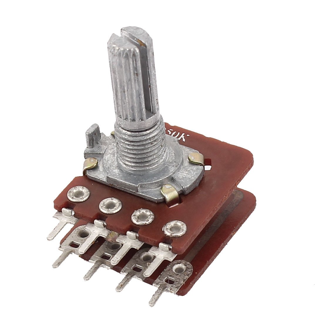 uxcell Metal B50K 50K Ohm 8 Terminals Audio Dual Linear Taper Potentiometer Amazon.in