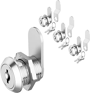 BOZXYE 3 Pack Cabinet Cam Locks Keyed Alike, 5/8" Cabinet Lock with Keys, Rv Locks for Storage Door Secure Files Drawers Mailbox RV Door Tool Box, Zinc Alloy
