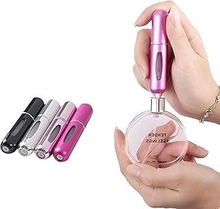 زجاجات بخاخ صغيرة قابلة لإعادة الملء، زجاجات جاهزة للسفر للعطور ومنتجات العناية وما بعد الحلاقة، عبوة من 5 قطع لسهولة التوزيع أثناء التنقل