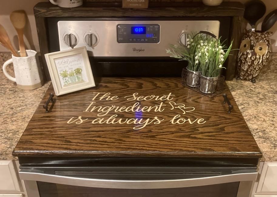 Personalized Wood Stove top cover noodle board, Personalzied GIft, Stove cover Decorative tray.